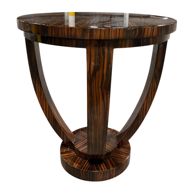 Macassar Ebony Art Deco Style Side Table by Enrique Garcel. Signed to underside.