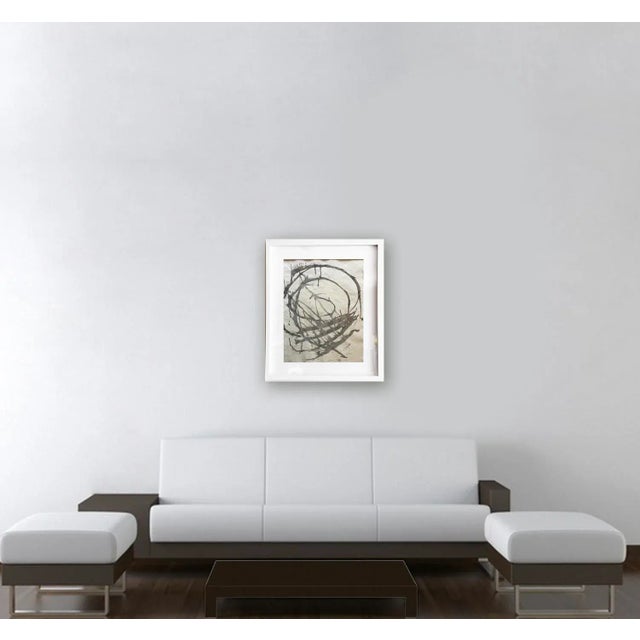 2020s Minimal Abstract Painting on Hand Made Japanese Paper For Sale - Image 5 of 6