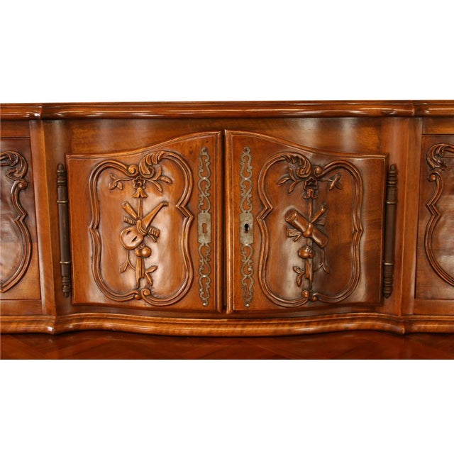1950s Vintage French Country Walnut Sideboard For Sale - Image 5 of 8