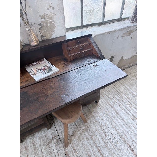 Folk Art Oak Secretary Desk, 19th Century For Sale - Image 10 of 18