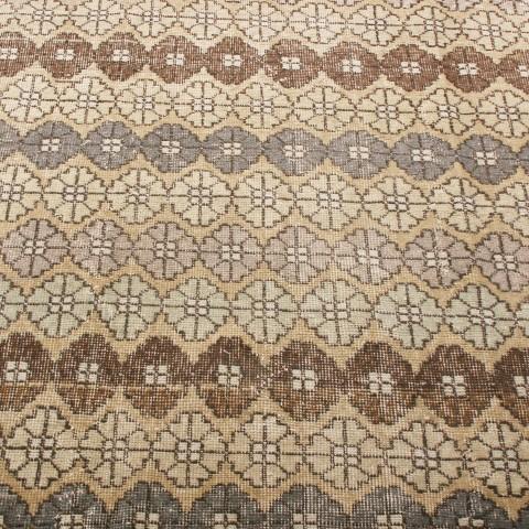 Rug & Kilim Vintage Mid-Century Red and Cream Beige Wool Rug With Multicolor Floral Accents - 5′2″ × 8′9″ For Sale - Image 4 of 7