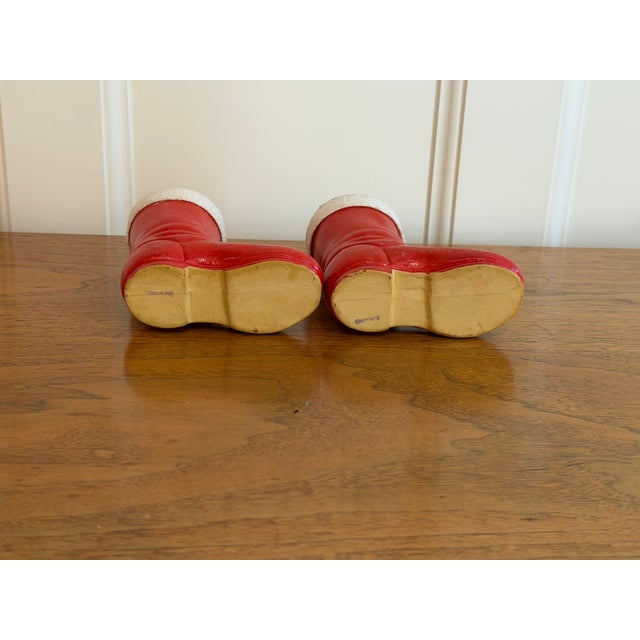Red Vintage 1930s Pair of Santa Boot Candy Holders Made in Germany For Sale - Image 8 of 9