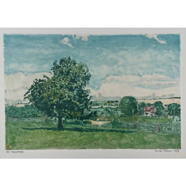 Allan Marsh Landscape Watercolor Monotype Painting - Montgomery College Phillips For Sale In Boston - Image 6 of 12