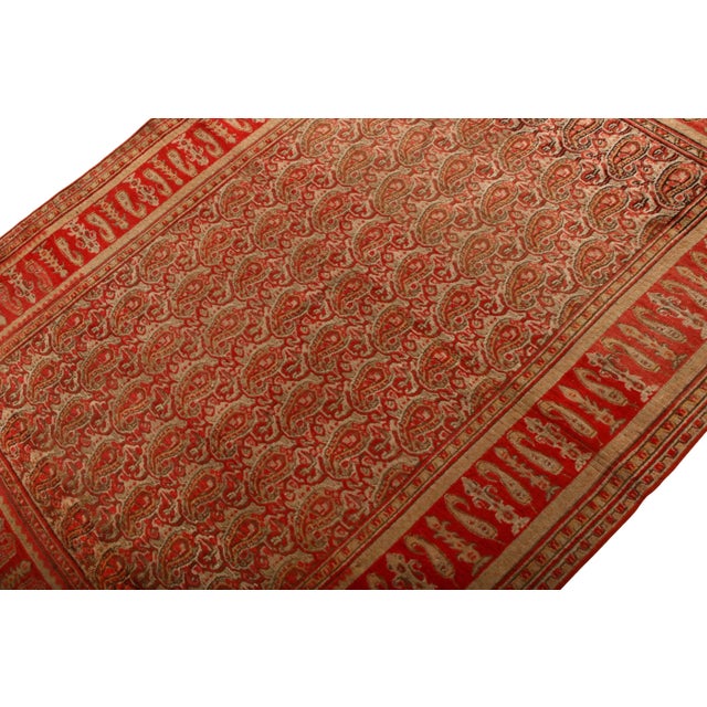 Hand knotted in wool originating from the Persian province of the same name between 1900-1910, this antique Doroksh rug...