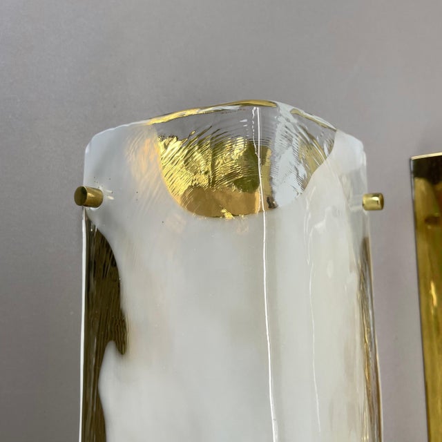 1960s Hollywood Regency Murano Glass Wall Lights attributed to Kalmar Lights, 1960s, Set of 2 For Sale - Image 5 of 18