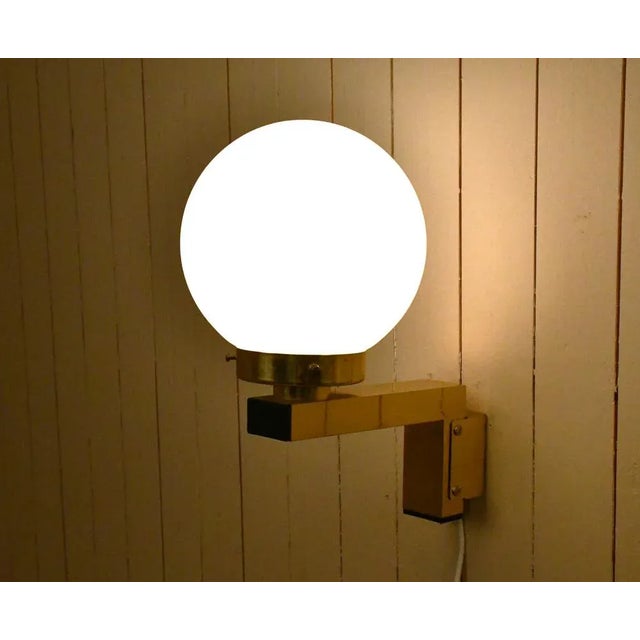 Swedish Model V397 Sconces in Brass and Opaque Glass by Hans-Agne Jakobsson for Hans-Agne Jakobsson AB, 1970s, Set of 2 For Sale - Image 6 of 11