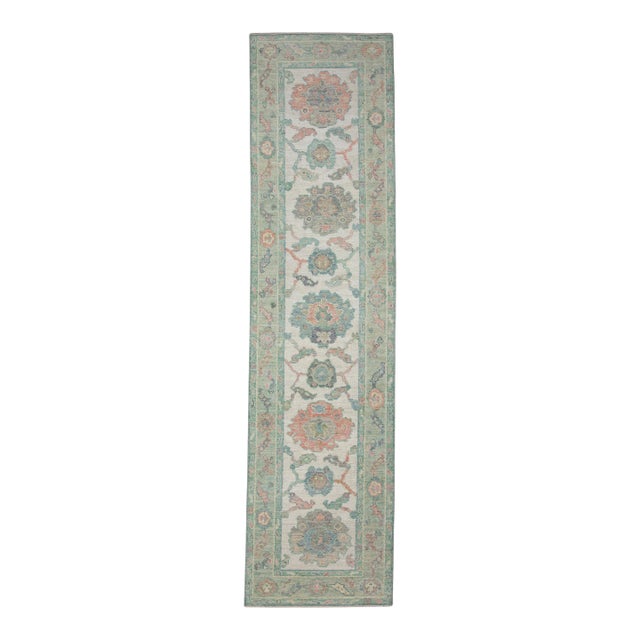 Turkish Oushak Runner Rug 2'6" x 10' #17454 For Sale