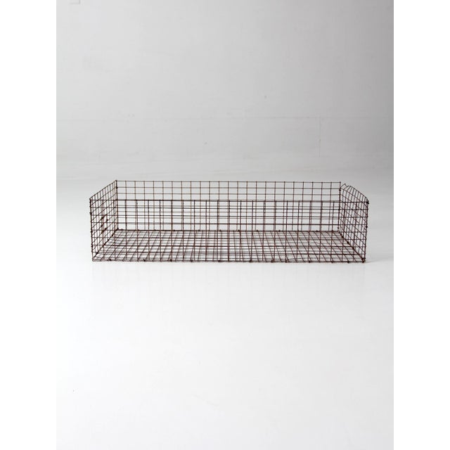 Vintage Industrial Metal Storage Basket For Sale - Image 10 of 15