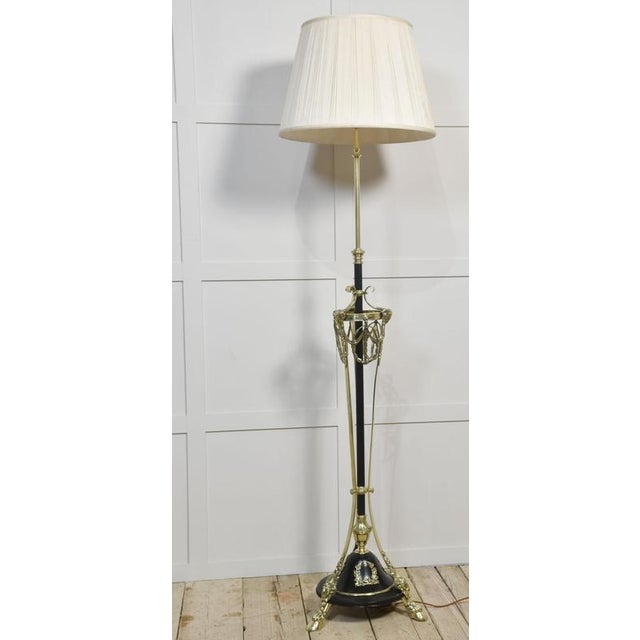 Neoclassical Brass Standard Lamp For Sale - Image 5 of 13
