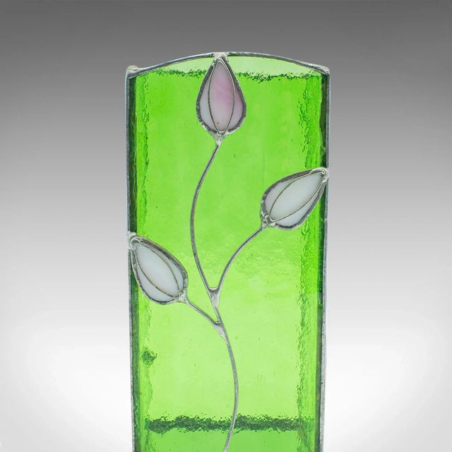 Glass 1910s Antique Edwardian English Glass Slip Vase For Sale - Image 7 of 12
