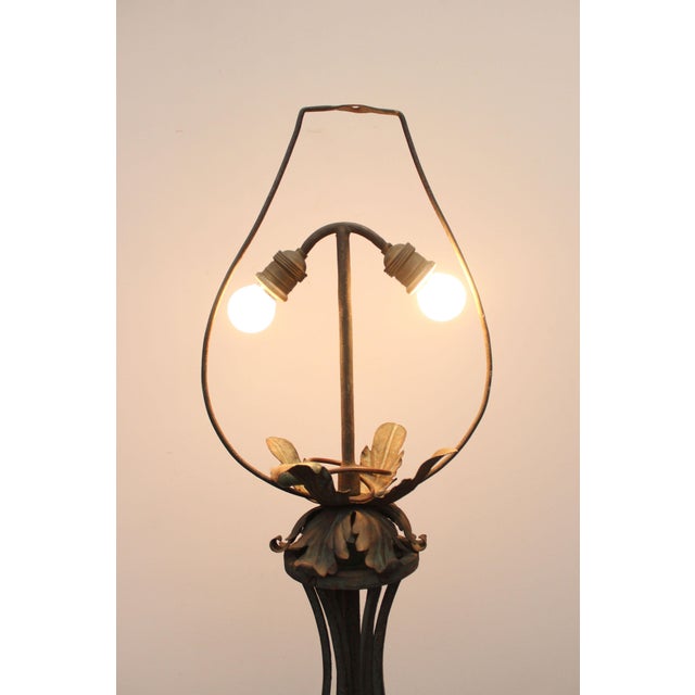 Antique Wrought Iron Floor Lamp, 1890s For Sale - Image 12 of 18