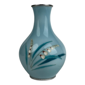 A Japanese Meiji. Silver Mounted Enamel Vase, Signed by the Artist