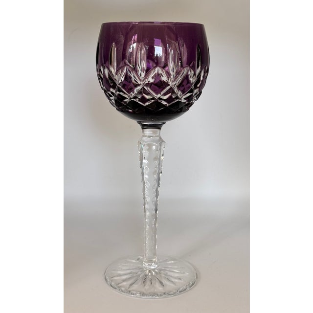 Arabella by Ajka Cut to Clear Wine Hock Glasses - Set of 3 For Sale - Image 4 of 10