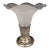 Vintage Sterling Silver Vase With Frosted Ribbed Art Glass Trumpet Insert, Art Deco Style For Sale