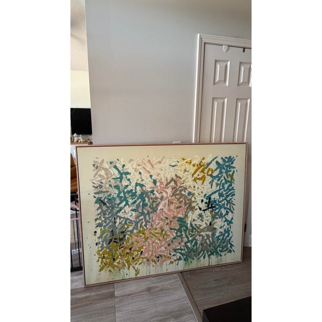 Oversized Tyler Guinn "Our Hands Are Open No. 14" Framed Abstract Canvas - Four Hands Art Studio For Sale - Image 4 of 7