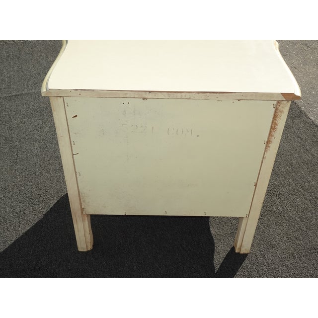 Metal Vintage French Privincial Yellow Nightstand W Brass Hardware For Sale - Image 7 of 12