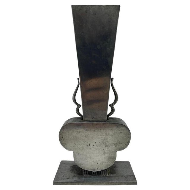 Metal Large Swedish Pewter Vase attributed to GAB, 1930s For Sale - Image 7 of 7