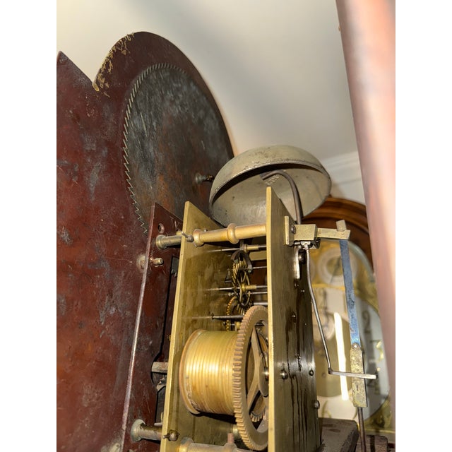 18th Century English Georgian Grandfather Clock With Moon Phase Dial For Sale - Image 10 of 12