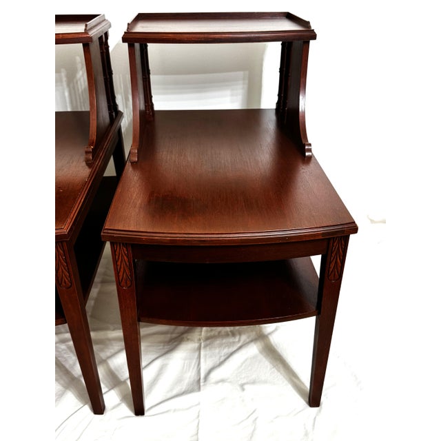 Mid 20th Century Mahogany Side Tables by Mersman - A Pair #7556 For Sale In Savannah - Image 6 of 11