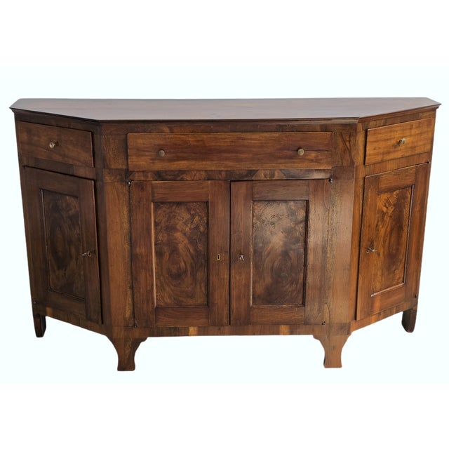 Large Antique Italian Walnut Sideboard, 1820 For Sale - Image 9 of 18