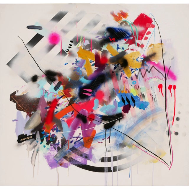 2022 "Untitled (After Art Blakey)" Colorful Abstract Mixed Media Painting by David Hardaker For Sale - Image 11 of 11