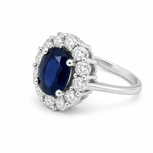 Contemporary 18k Sapphire Ring, Size 6.5 For Sale - Image 3 of 4