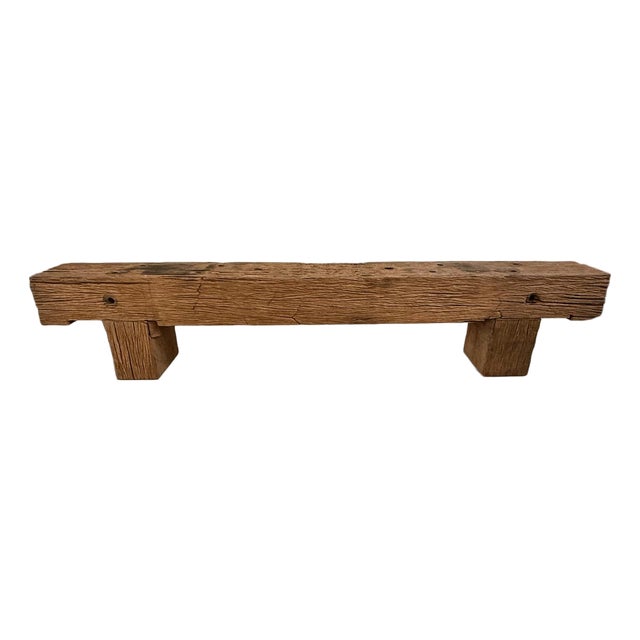 Rustic Vintage Old Railway Wood Beam Bench For Sale