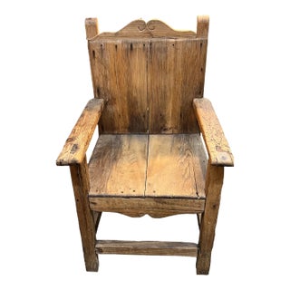 Early 20th Century Antique Handmade Wooden Texas Chair For Sale