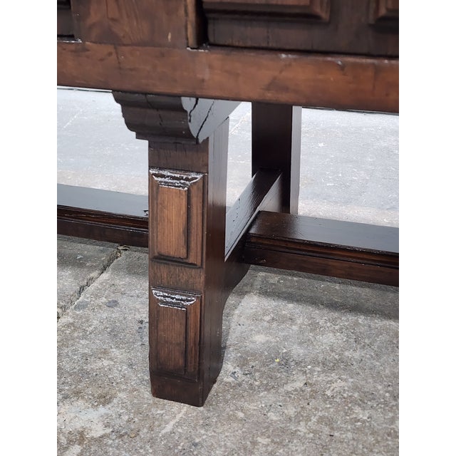 Antique Early 20th Century Spanish Baroque Catalan Carved Wood Credenza For Sale - Image 12 of 16