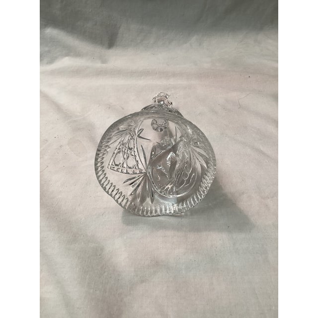 Vintage Hofbauer Crystal Bell With Bird Motif For Sale - Image 4 of 5