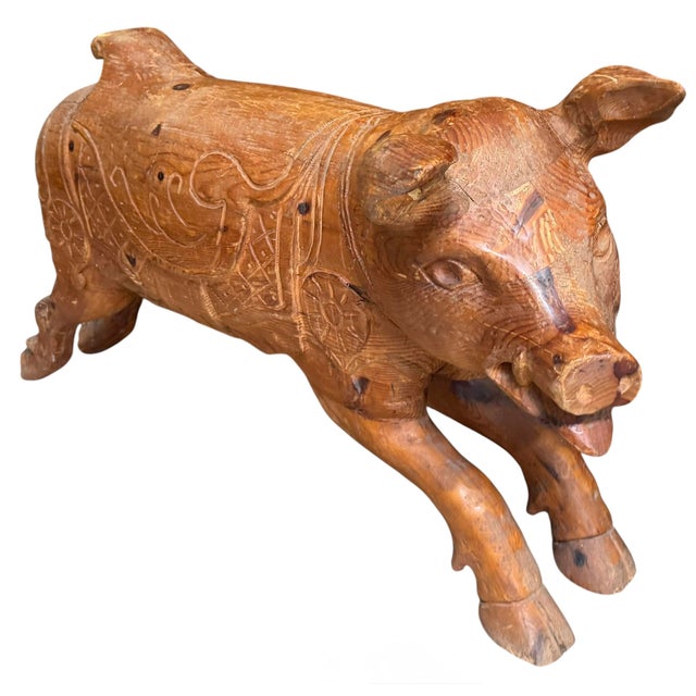 19th Century Antique American Folk Art Pig Sculpture For Sale - Image 5 of 5