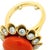 1970s Alletto Brothers Coral & Diamond 18k Gold and Platinum Ring, Size 4 For Sale - Image 11 of 13