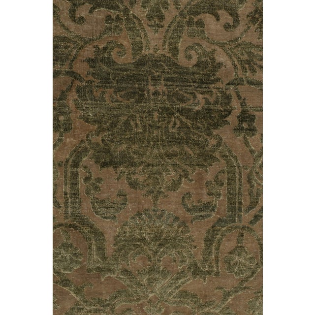 Rug & Kilim 2010s Rug & Kilim’s European Style Runner in Beige With Green Floral Patterns For Sale - Image 4 of 7