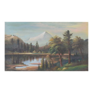 Mount Hood From Clear Lake, Early 20th Century Large-Scale Panoramic Landscape by William Lemos