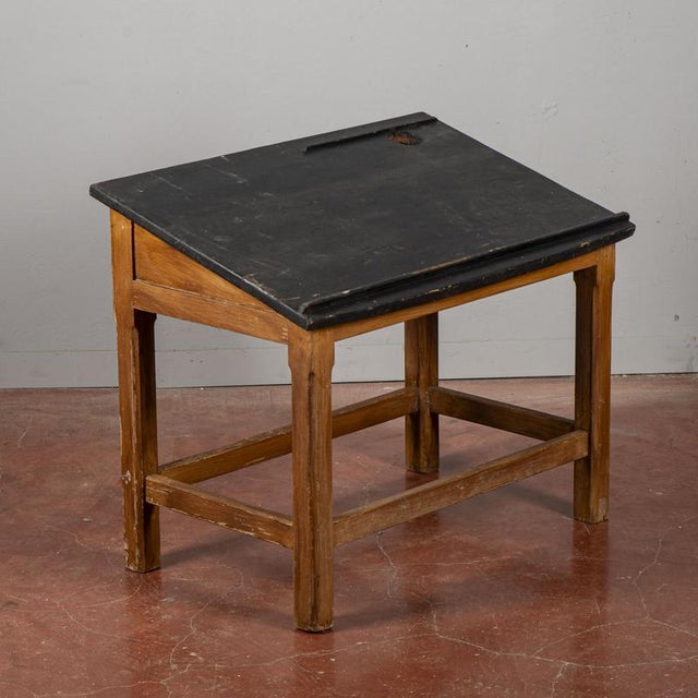 Solid Wood Slanted Student Desk with Pen Holder For Sale - Image 3 of 18