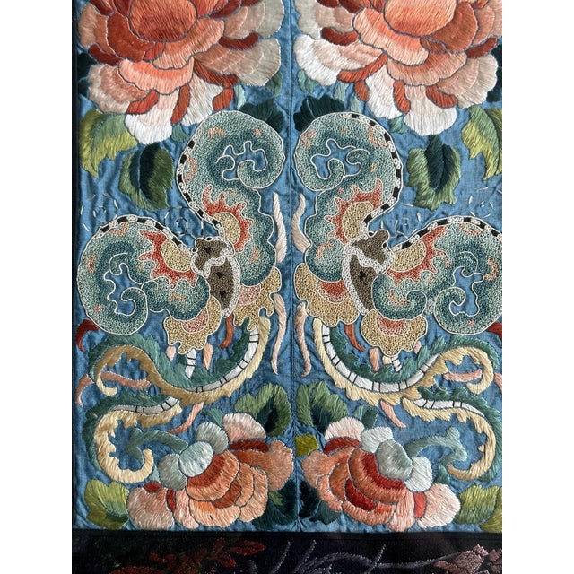 Pair of Framed Fine Chinese Antique Embroidery Panels with Forbidden Knots For Sale - Image 14 of 18