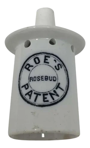 Antique English Roe's Rosebud Patent Transferware Pie Funnel