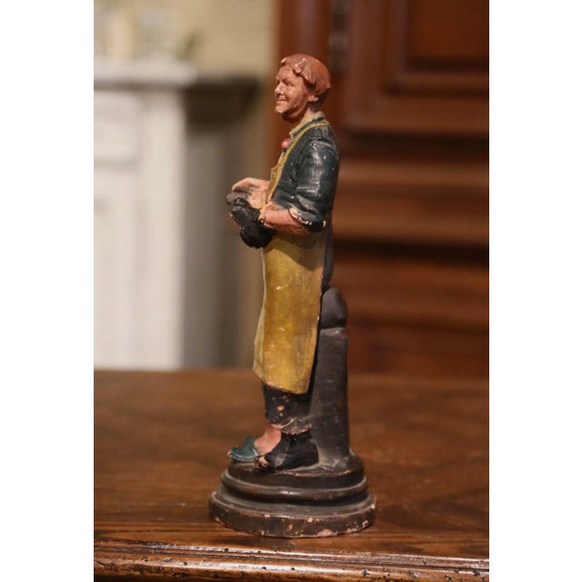 Late 19th Century 19th Century French Hand Painted Terracotta Shoe Maker Figurine For Sale - Image 5 of 10