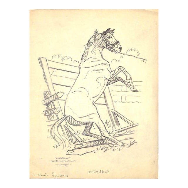 Original 1944 Pencil Drawing From Hi, Guy! The Cinderella Horse by Paul Brown 12 For Sale