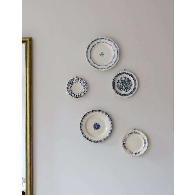 Wall Plates in Bleu and White Earthenware, 1950s, Set of 5 For Sale - Image 10 of 10
