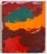 This abstract painting was made with oil on canvas. The surface shows accumulated layers, with paint built up over time...