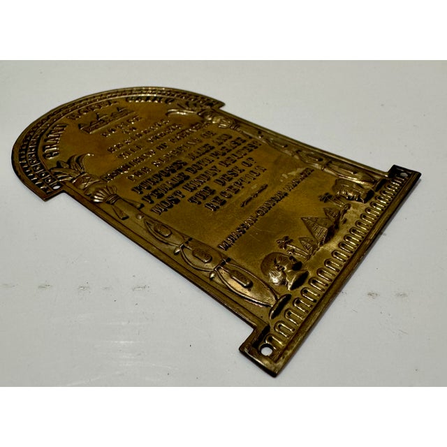 Vintage Grand Hotel Cairo Cast Brass Sign Egyptian Revival Hotel Notice Plaque For Sale - Image 4 of 7