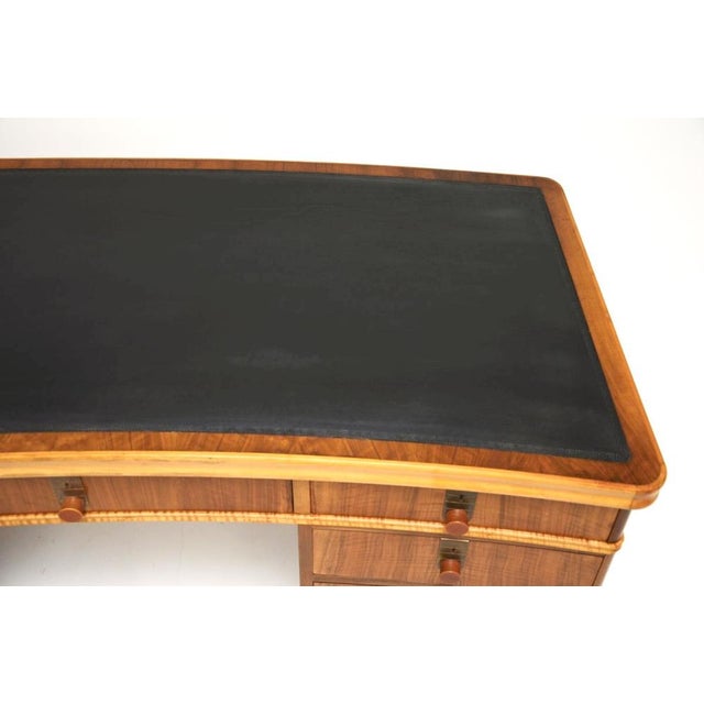 Vintage Walnut Pedestal Desk from Laszlo Hoenig, 1950s For Sale - Image 9 of 14