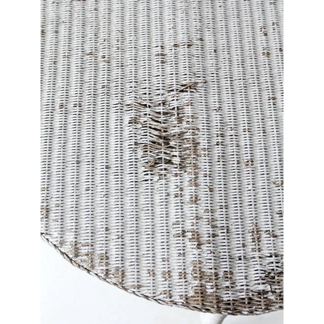 Antique White Wicker Table For Sale - Image 10 of 12