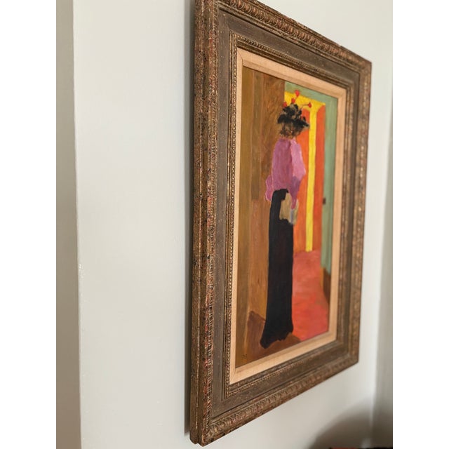 Light Yellow Oil Painting - Edouard Vuillard Style For Sale - Image 8 of 14