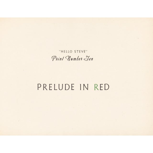 Native American 1947 Silkscreen "Prelude in Red" by Steve Wheeler For Sale - Image 3 of 5