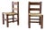 Mid-Century Modernist Wood and Rush Dining Chairs in the style of Charles Dudouyt, 1960s, Set of 2 For Sale