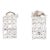 18k (750) White Gold Natural Diamond Wide Hoop Earrings, Pair For Sale