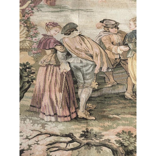 Mid-Century French Jacquard Tapestry with Embarkation for Cythera Motif in the style of Aubusson, 1950s For Sale - Image 4 of 18