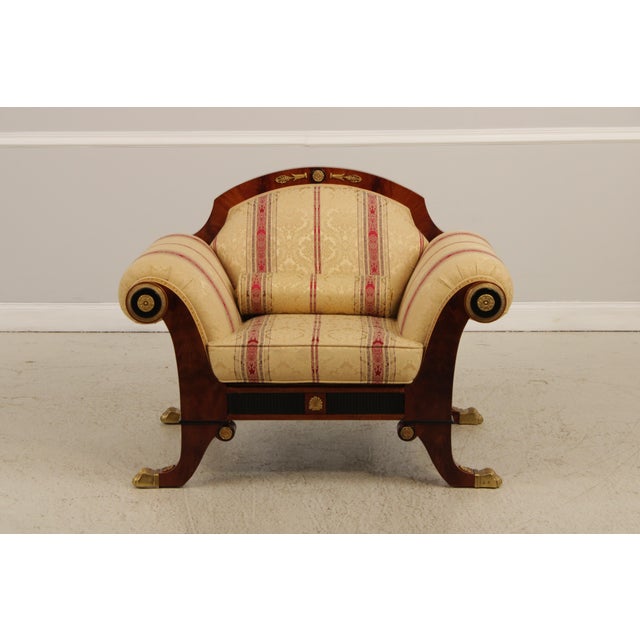 Italian Versace Italian Upholstered Mahogany Chair For Sale - Image 3 of 14